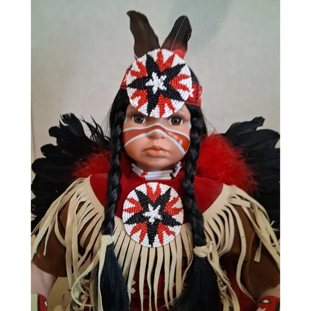 Timeless #1835/2500 Indian Doll With Covered Stick An Flute 18